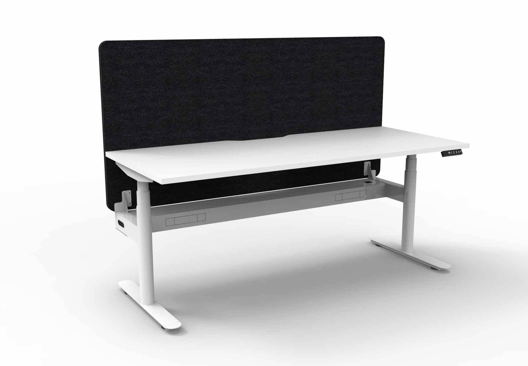 Halo+ Sit-Stand Workstation - Cable Tray and Eco Screen